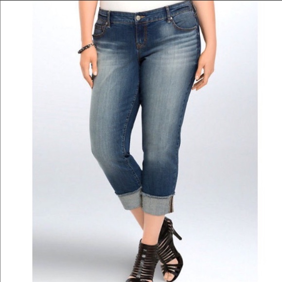 torrid Denim - Torrid boyfriend frayed hem cropped jeans 14